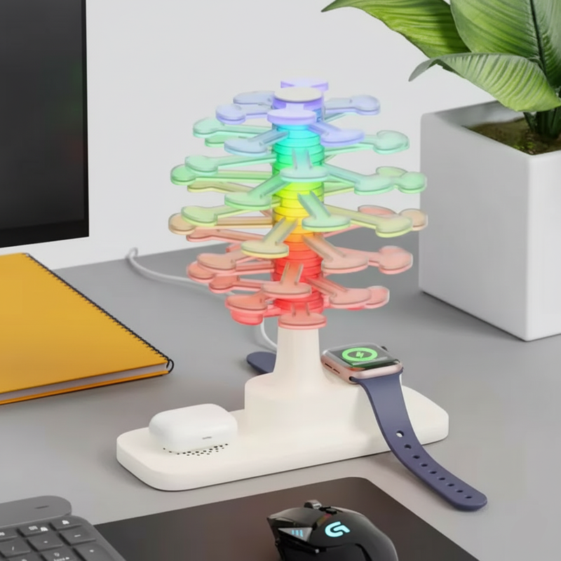 A Lamp That Glows, Spins & Charges — All at Once.